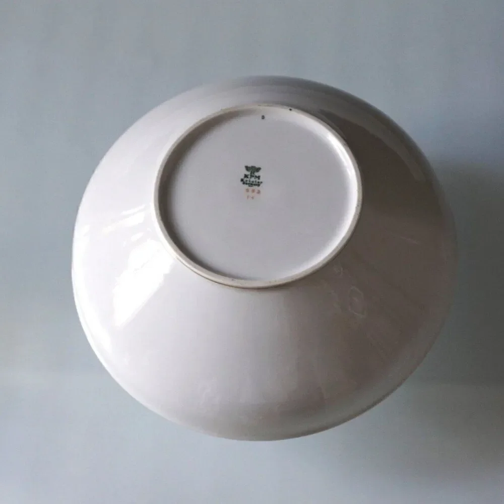 KPM Krister Germany Porcelain Serving Bowl Pattern 0683 Wheat Leaves Harvest